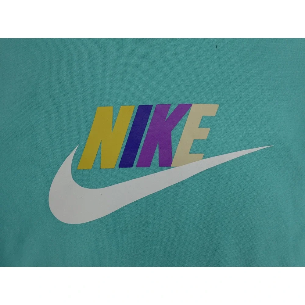Nike Hoodie Boys Large L Teal Green Good Graphic Logo‎ Pullover FD2988-300